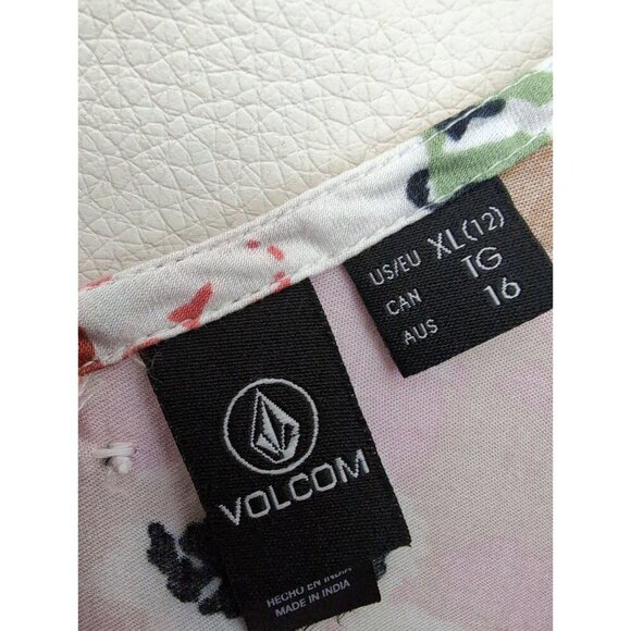 Volcom Dress Women XL 12 Floral Midi Sleeveless Button Front Beach‎ Cottagecore - Picture 7 of 10